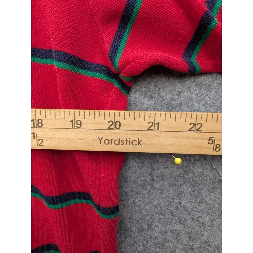 Ralph Lauren Men's Polos Shirt Medium Red Blue Green Stripe Short Sleeve